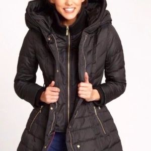 Coat - Kensie Hooded Quilted Belted Down